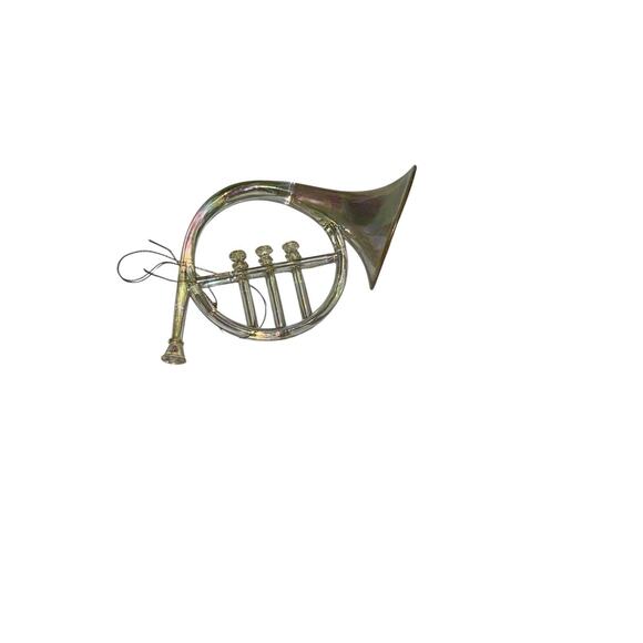 Vintage Hong Kong Iridescent Musical Ornaments Violin & French Horn 70s 80s Lot - Picture 5 of 7